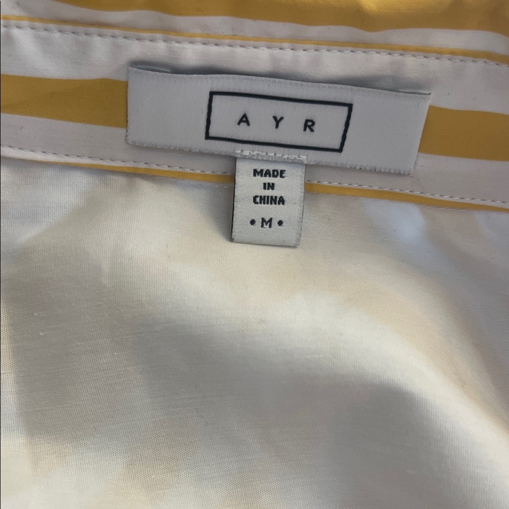 AYR Yellow and White Striped Button Down Shirt - Picture 2 of 6